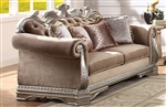 Northville Loveseat in Velvet & Antique Champagne Finish by Acme - 56931