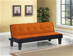 Hamar Adjustable Sofa in Orange Flannel Fabric Finish by Acme - 57029