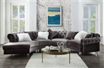 Ninagold Sectional Sofa in Gray Velvet Finish by Acme - 57355