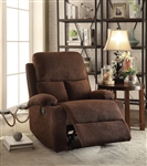 Rosia Recliner in Chocolate Velvet Finish by Acme - 59547