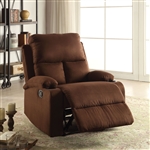 Rosia Recliner in Chocolate Microfiber Finish by Acme - 59553
