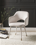 Applewood Accent Chair in Cream Velvet & Gold Finish by Acme - 59856