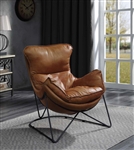 Thurshan Accent Chair in Aperol Top Grain Leather & Black Finish by Acme - 59945