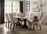 Gerardo 7 Piece Dining Room Set in White Marble Top & Weathered Espresso Finish by Acme - 60180