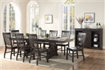 Maisha 7 Piece Dining Room Set in Rustic Walnut Finish by Acme - 61030