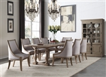 Eleonore 7 Piece Dining Room Set in Weathered Oak Finish by Acme - 61300