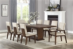 Niamey 7 Piece Dining Room Set in Fabric & Walnut Finish by Acme - 64850