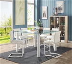 Gordie 7 Piece Counter Height Dining Set in White Finish by Acme - 70250-70252