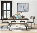 Garron 7 Piece Dining Room Set in Walnut & Black Finish by Acme - 70735