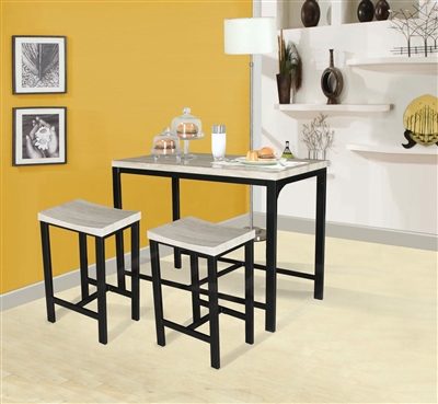 Mira 3 Piece Counter Height Dining Set in Black Finish by Acme - 71560