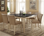 Faymoor 7 Piece Counter Height Dining Set in Antique White Finish by Acme - 71760