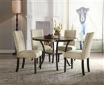 Hadas 5 Piece Round Table Dining Room Set in Walnut Finish by Acme - 72055