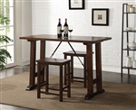 Filbert 3 Piece Counter Height Dining Set in Walnut Finish by Acme - 72070