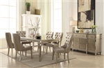 Kacela 7 Piece Dining Room Set in Champagne Finish by Acme - 72155