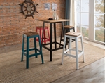 5 Piece Jacotte Bar Table Set with Red Bar Stool by Acme - 72330-72334