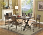 Jodoc 7 Piece Dining Room Set in Walnut & Gunmetal Finish by Acme - 72345