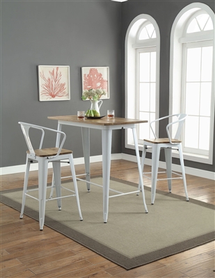 3 Piece Jakia II Bar Table Set with Bar Arm Chair by Acme - 72375-72378