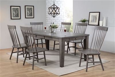 Adriel 7 Piece Dining Room Set in Antique Gray-Oak Finish by Acme - 72415