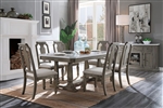 Zumala 7 Piece Dining Set in Beige Linen & Weathered Oak Finish by Acme - 73260