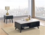 Magna 3 Piece Occasional Table Set in Faux Concrete & Black Finish by Acme - 81095-S