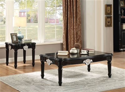 Ernestine 3 Piece Occasional Table Set with Wood Top by Acme - 82110-S