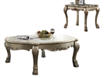 Dresden II 3 Piece Occasional Table Set in Gold Patina Bone Finish by Acme - 84875-S