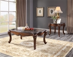 Miyeon 3 Piece Occasional Table Set in Marble Top & Cherry Finish by Acme - 85365-S