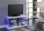 Aileen 48 Inch TV Console in White & Clear Glass Finish by Acme - 91554