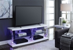 Aileen 60 Inch TV Console in White & Clear Glass Finish by Acme - 91558