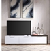 Orion 75-95 Inch TV Console in White High Gloss & Rustic Oak Finish by Acme - 91680