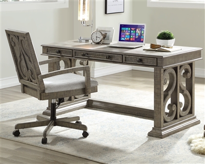 Artesia Executive Home Office Desk in Salvaged Natural Finish by Acme - 92318