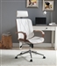 Yoselin Office Chair in White PU & Walnut Finish by Acme - 92513