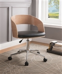 Yoshiko Office Chair in Black PU & Beech Finish by Acme - 92514