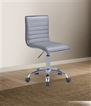 Alessio Office Chair in Silver PU & Chrome Finish by Acme - 92515