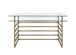 Shona Executive Home Office Desk in Antique Gold & Clear Glass Finish by Acme - 92535