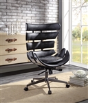 Megan Office Chair in Vintage Black Top Grain Leather & Aluminum Finish by Acme - 92552