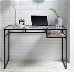 Yasin Executive Home Office Desk in Black & Glass Finish by Acme - 92580