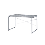 Jurgen Executive Home Office Desk in Faux Concrete & Silver Finish by Acme - 92905