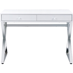 Coleen Executive Home Office Desk in White & Chrome Finish by Acme - 93060