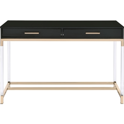 Adiel Executive Home Office Desk in Black & Gold Finish by Acme - 93104