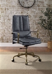 Tinzud Office Chair in Gray Top Grain Leather Finish by Acme - 93165