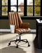 Salvol Office Chair in Sahara Top Grain Leather & Aluminum Finish by Acme - 93176