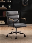 Halcyon Office Chair in Gray Top Grain Leather Finish by Acme - 93242