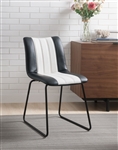 Muscari Accent Chair in Black/White PU & Black Finish by Acme - 96096