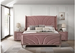 Salonia Bed in Pink Velvet Finish by Acme - BD01183Q