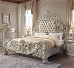 Sorina Bed in PU & Antique Gold Finish by Acme - BD01241EK