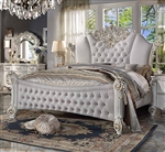 Vendom Bed in Two Tone Ivory Fabric & Antique Pearl Finish by Acme - BD01336Q