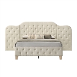 Ranallo Bed in Beige Linen & Natural Finish by Acme - BD01778Q