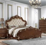 Latisha Bed in Fabric & Antique Oak Finish by Acme - BD02254Q