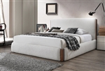 Sandro Bed in White Boucle & Walnut Finish by Acme - BD02470Q